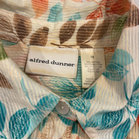 11132 VINTAGE Alfred Dunner floral button down top shirt blouse SZ 16 - Picture 2 of 7